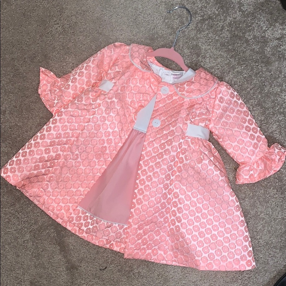 Pink dress and jacket 6/9 months baby girl